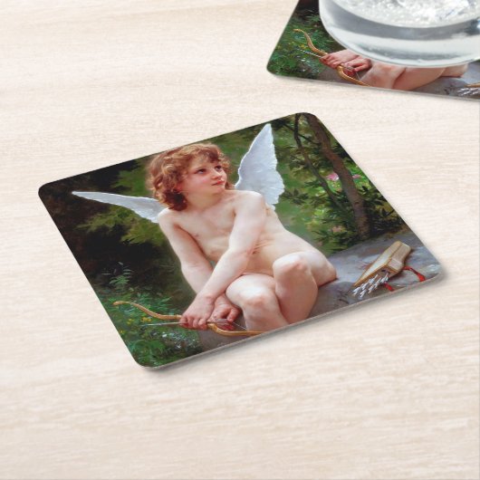 Cupid, Bouguereau Rechteckiger Pappuntersetzer (angewinkelt)