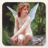 Cupid, Bouguereau Rechteckiger Pappuntersetzer (Vorderseite)