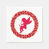 Cupid Bow & Arrow and Hearts Paper Napkin Serviette (Vorderseite)