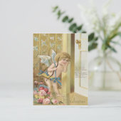 Cupid Bow Arrow Herz Rose Rose Postkarte (Stehend Vorderseite)