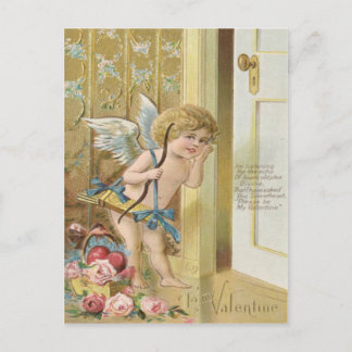 Cupid Bow Arrow Herz Rose Rose Postkarte