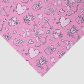 Cupid Bow Arrow Pink Roses Muster Valentinstag Seidenpapier (Ausschnitt)