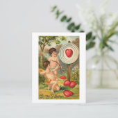 Cupid Bow und Arrow Heart Postkarte (Stehend Vorderseite)