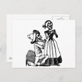Cupid Calavera, Skeleton Lovers c. 1900er Postkarte (Vorne/Hinten)