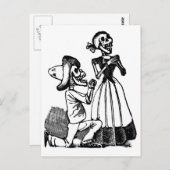 Cupid Calavera, Skeleton Lovers c. 1900er Postkarte (Vorne/Hinten)