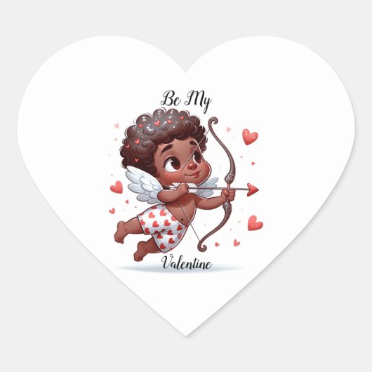 Cupid Charm Herz-Aufkleber (Vorderseite)