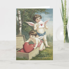 Cupid Cherub Angel Box Herz Valentine Feiertagskarte