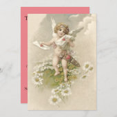 Cupid Cherub Angel Daisy Wedding Einladung (Vorne/Hinten)