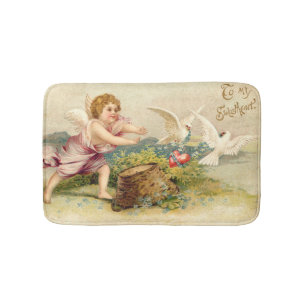 Cupid Cherub Angel Dove Heart Badematte