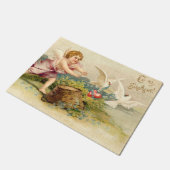 Cupid Cherub Angel Dove Heart Fußmatte (Schrägansicht)