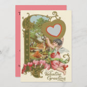 Cupid Cherub Angel Heart Wedding Einladung (Vorne/Hinten)
