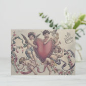 Cupid Cherub Angel Heart Wedding Einladung (Stehend Vorderseite)
