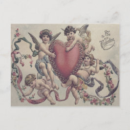 Cupid Cherub Angel Herz-Blume Postkarte