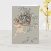 Cupid Cherub Angel Vergessen-Me-Nicht Karte (Gelbe Blume)