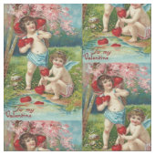 Cupid Cherub Harvesting Heart Tree Stoff (Nahaufnahme)