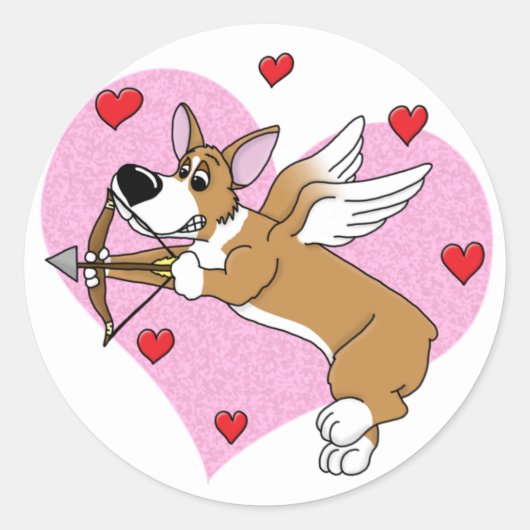 Cupid Corgi Stickers (Vorderseite)