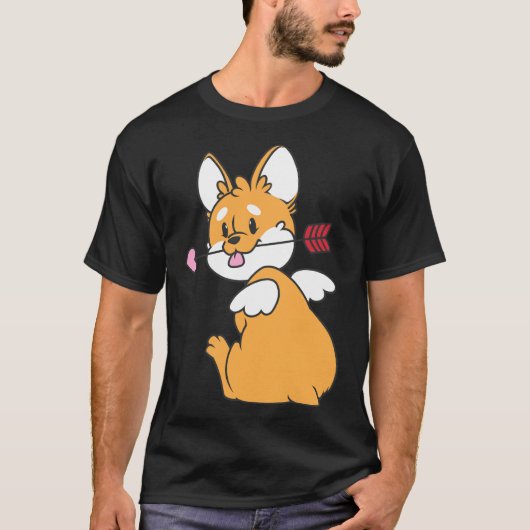Cupid Corgi T-Shirt (Vorderseite)