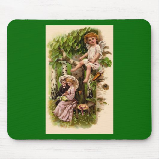 Cupid & Couple Vintag Valentine's Mousepad (Vorne)