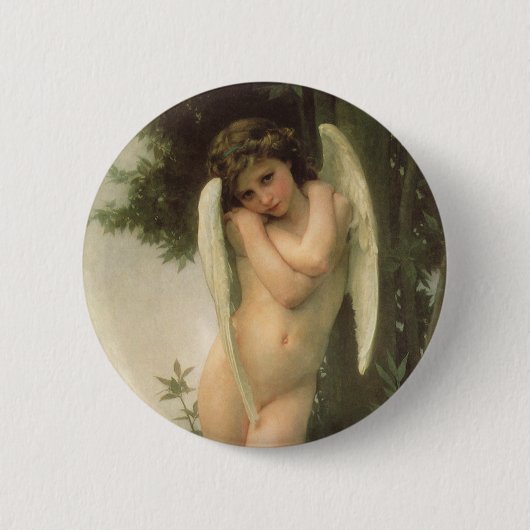 Cupid (Cupidon) Angel Portrait von Bouguereau Button (Vorderseite)