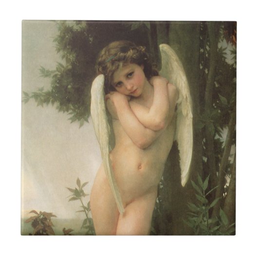 Cupid (Cupidon) Angel Portrait von Bouguereau Fliese (Vorderseite)