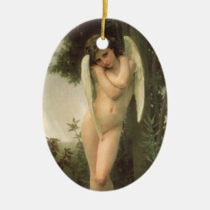 Cupid (Cupidon) Angel Portrait von Bouguereau Keramik Ornament