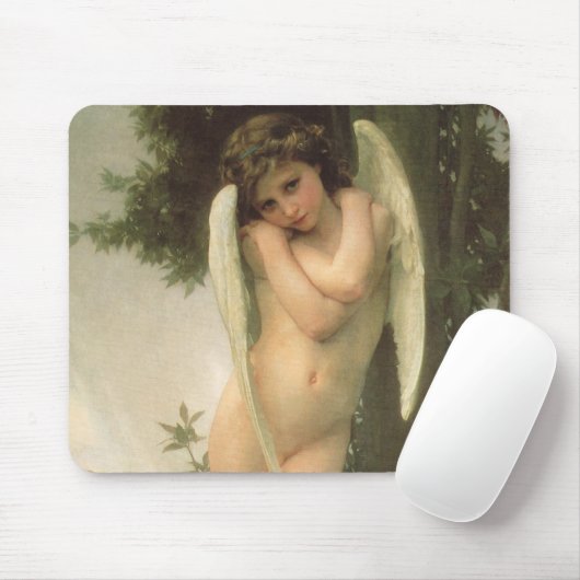 Cupid (Cupidon) Angel Portrait von Bouguereau Mousepad (Mit Mouse)