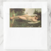 Cupid (Cupidon) Angel Portrait von Bouguereau Rechteckiger Aufkleber (Tasche)