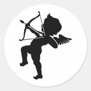 Cupid - Cupids Bow und Arrow der Liebe Runder Aufkleber