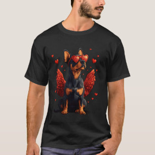 Cupid Dobermann Pinscher Valentinstag Hunde Liebha T-Shirt