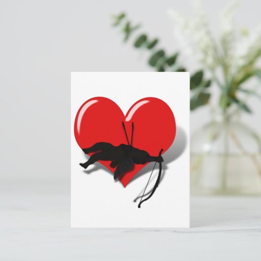 Cupid Down auf sein Glück Postkarte (Stehend Vorderseite)