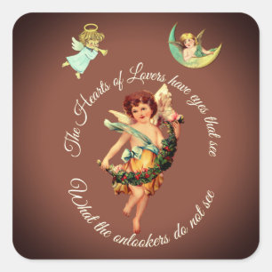 CUPID ENGEL AUFKLEBER VINTAGE ÄSTHETISCHES DEKOR
