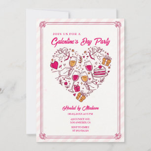 Cupid Engel Galentines Einladung Herz Design