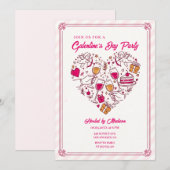 Cupid Engel Galentines Einladung Herz Design (Vorne/Hinten)