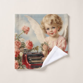 Cupid Engel schreibt einen Liebesbrief Badhandtuch Set