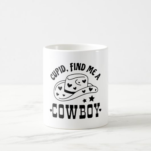 Cupid findet mir einen Cowboy-Western Kaffeetasse (Mittel)