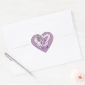 Cupid Floral Pearls Herz Lila Stickers (Umschlag)