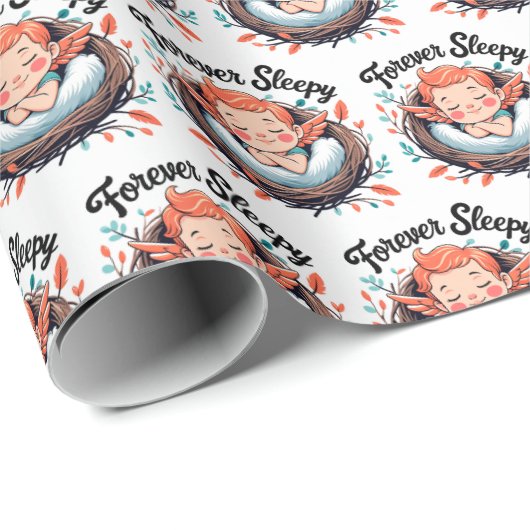 Cupid: Forever Sleepy Geschenkpapier (Rolleneckpunkt)