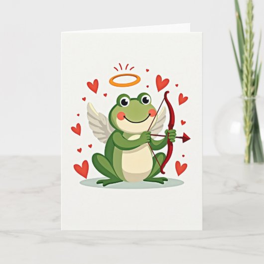 Cupid Frog Love Card Karte (Vorderseite)