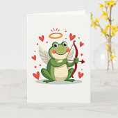 Cupid Frog Love Card Karte (Gelbe Blume)