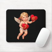 Cupid hält 6 und 7 Herzen Valentins-Meme Cute Mousepad (Mit Mouse)