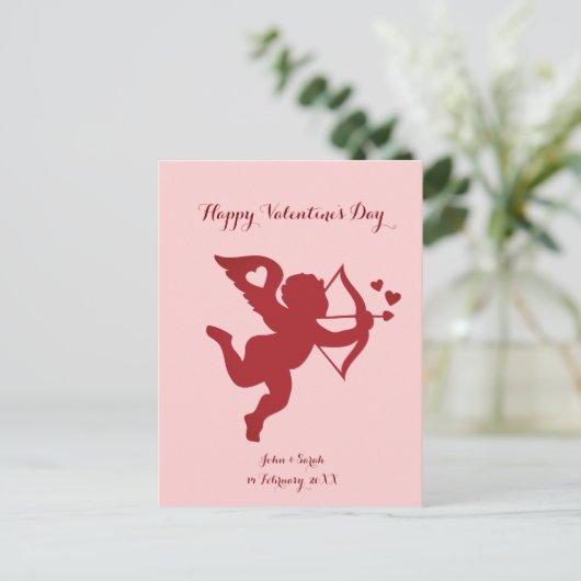 CUPID Happy Valentine's Day Postkarte (Stehend Vorderseite)