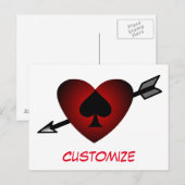 Cupid Heart Black Spade Thunder_Cove Postkarte (Vorne/Hinten)