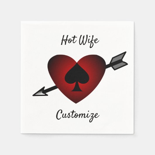 Cupid Heart Black Spade Thunder_Cove Serviette (Vorderseite)