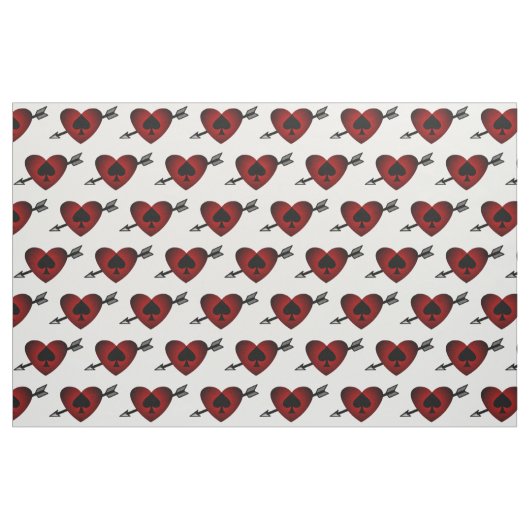 Cupid Heart Black Spade Thunder_Cove Stoff (Fat Quarter (45,7 x 55,9 cm))