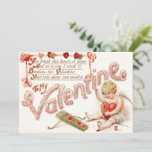 Cupid Heart Bow Arrow Mend Einladung zur Hochzeit (Stehend Vorderseite)