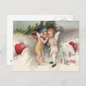 Cupid Heart Snow Cherub Angel Postkarte (Vorne/Hinten)