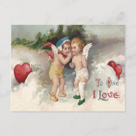 Cupid Heart Snow Cherub Angel Postkarte