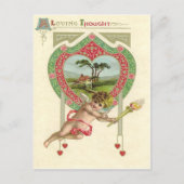 Cupid Heart Torch Hütte Rose Postkarte (Vorderseite)