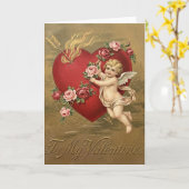 Cupid Heart Valentine Card Karte (Gelbe Blume)