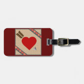 Cupid Heart with Arrow Romantic Valentines Pattern Gepäckanhänger (Vorderseite horizontal)